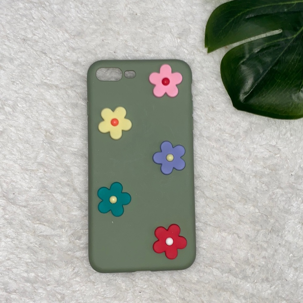 NEW iPhone 6/7/8 Plus Floral Pop Up Green Case